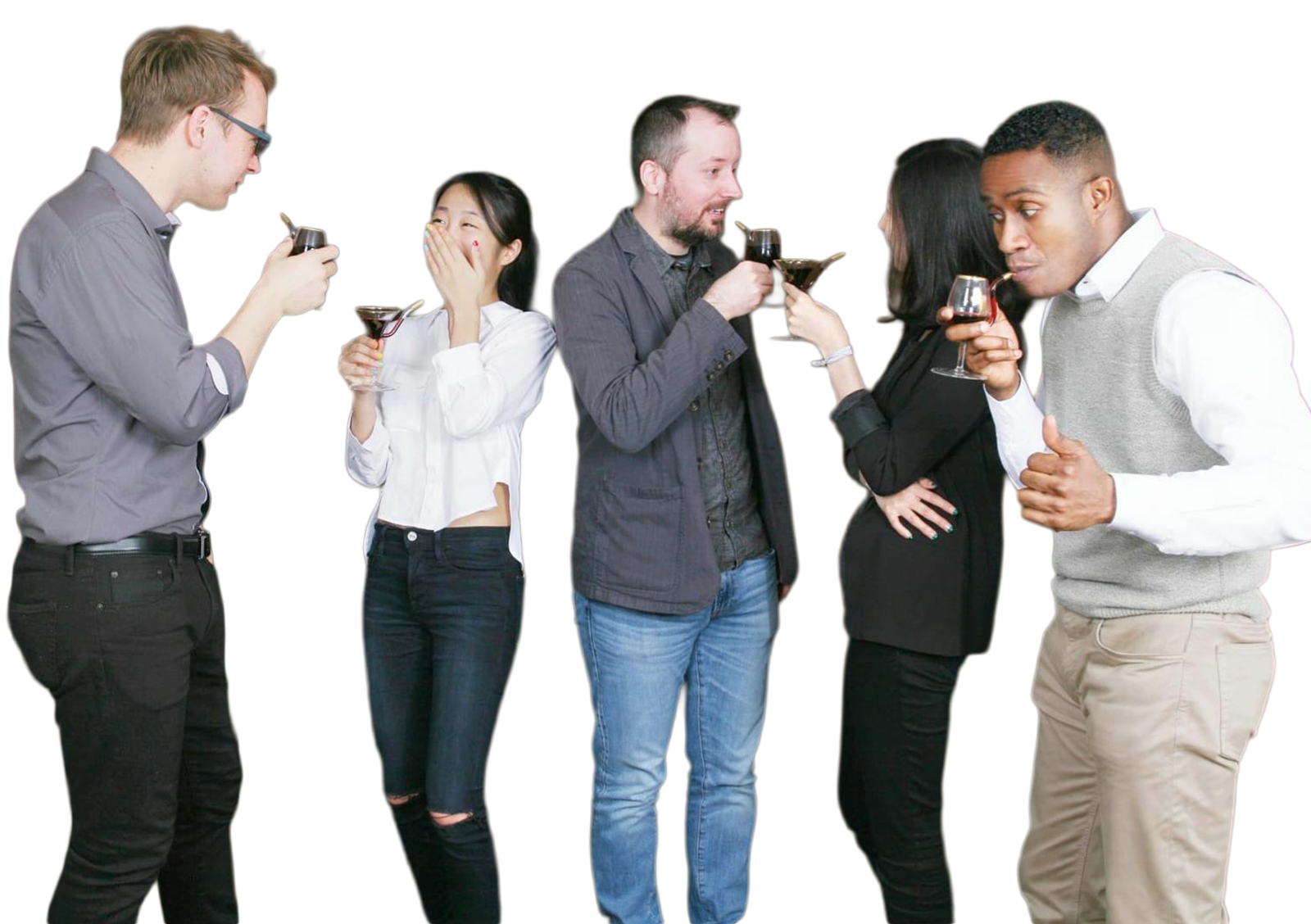 Business professionals using Toddy glasses
